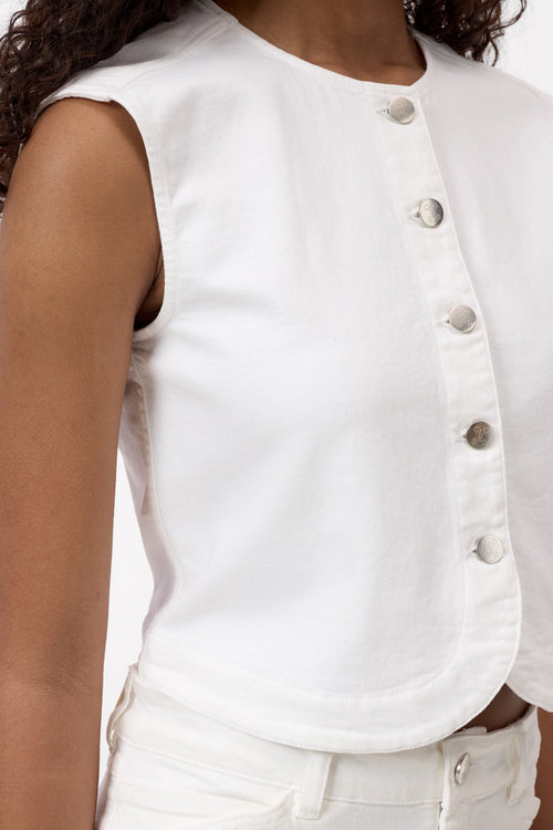Closed Denim Vest in White