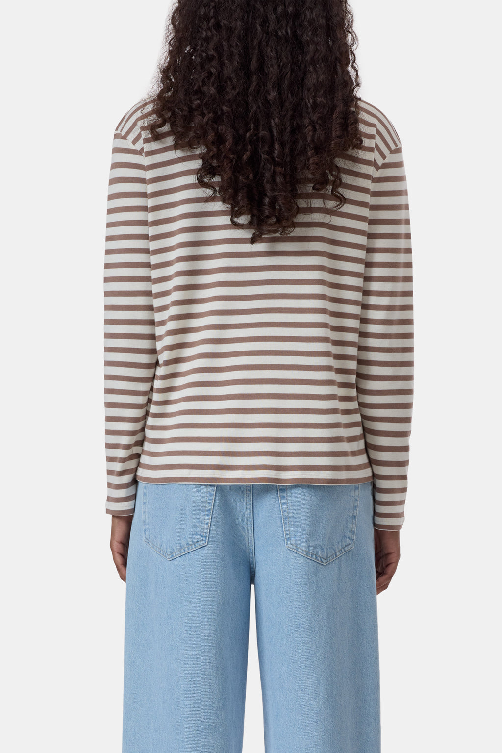 Closed Striped Longsleeve in Hazel Beige