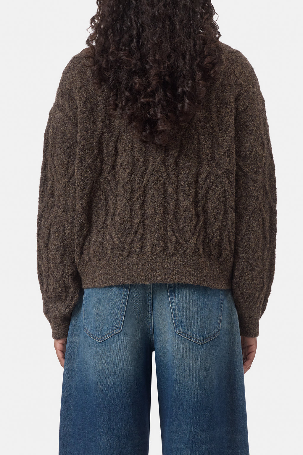 Closed Troyer Zip Cardigan in Mahogany Brown
