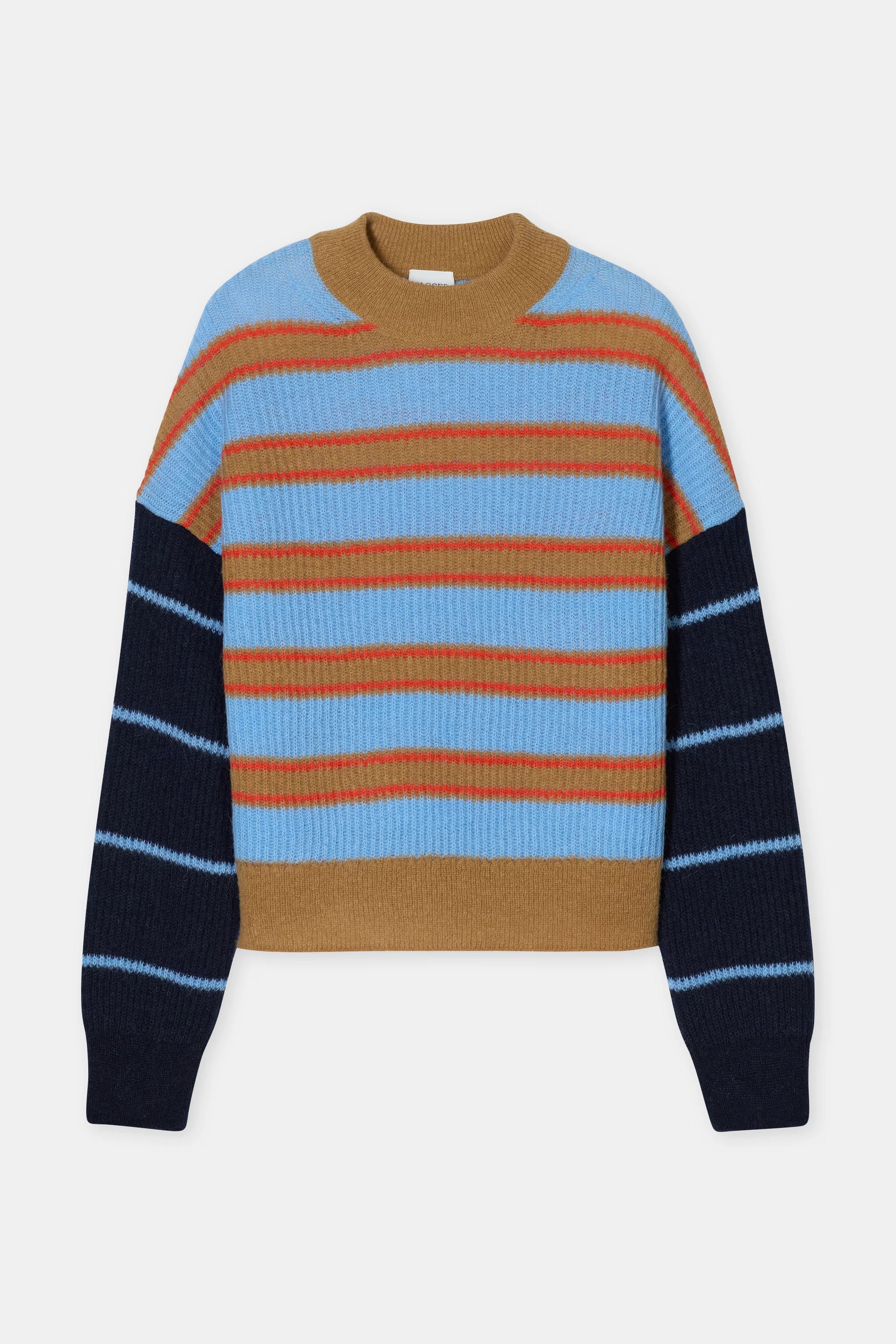 Closed Crew Neck Long Sleeve in Sky Blue