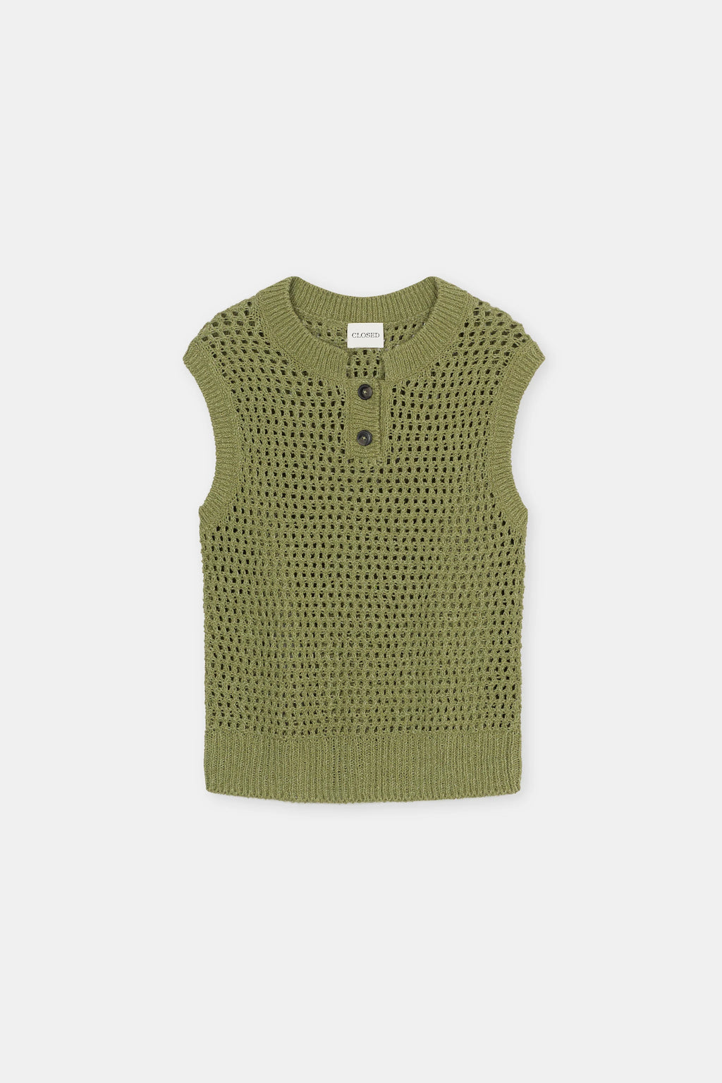 Closed Crew Neck Vest in Hunter Green