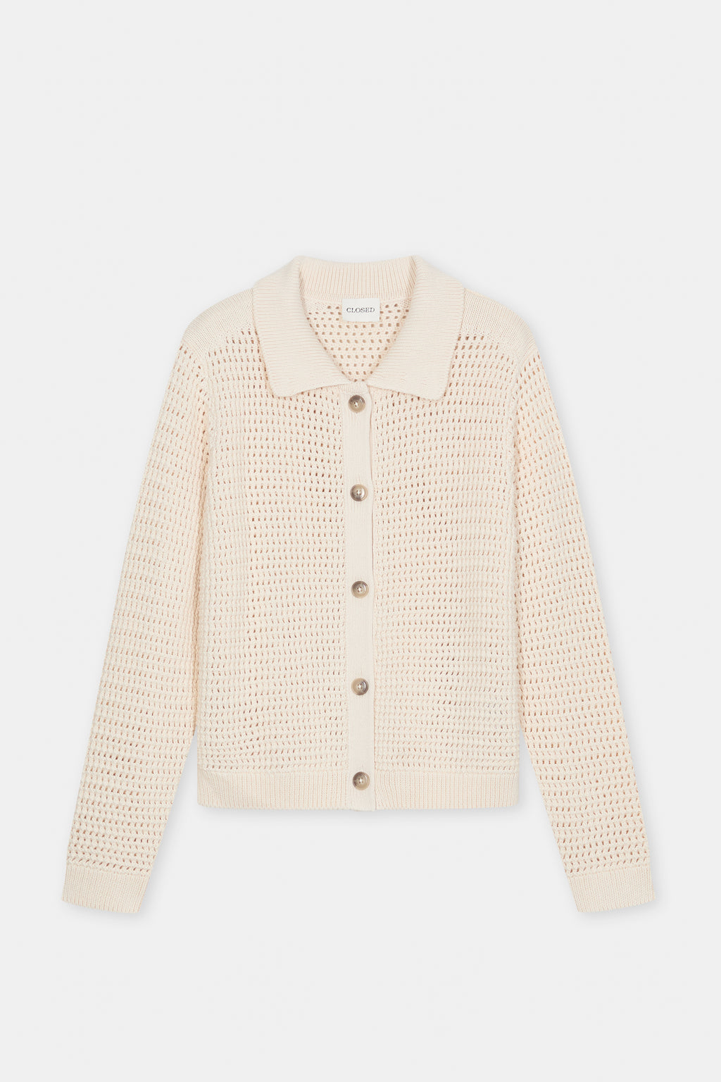 Closed Crew Neck Cardigan in Whipped Cream