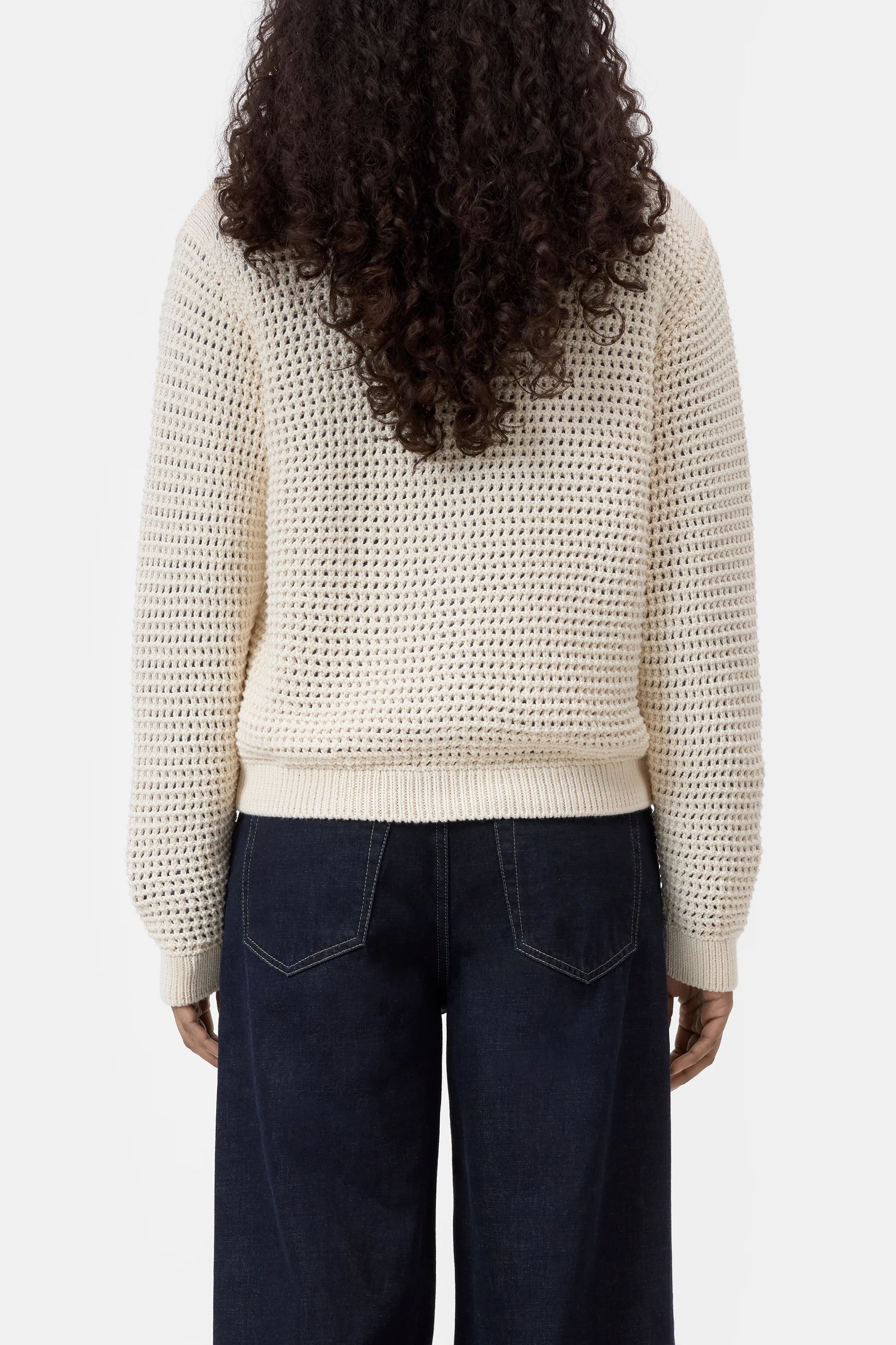 Closed Crew Neck Cardigan in Whipped Cream