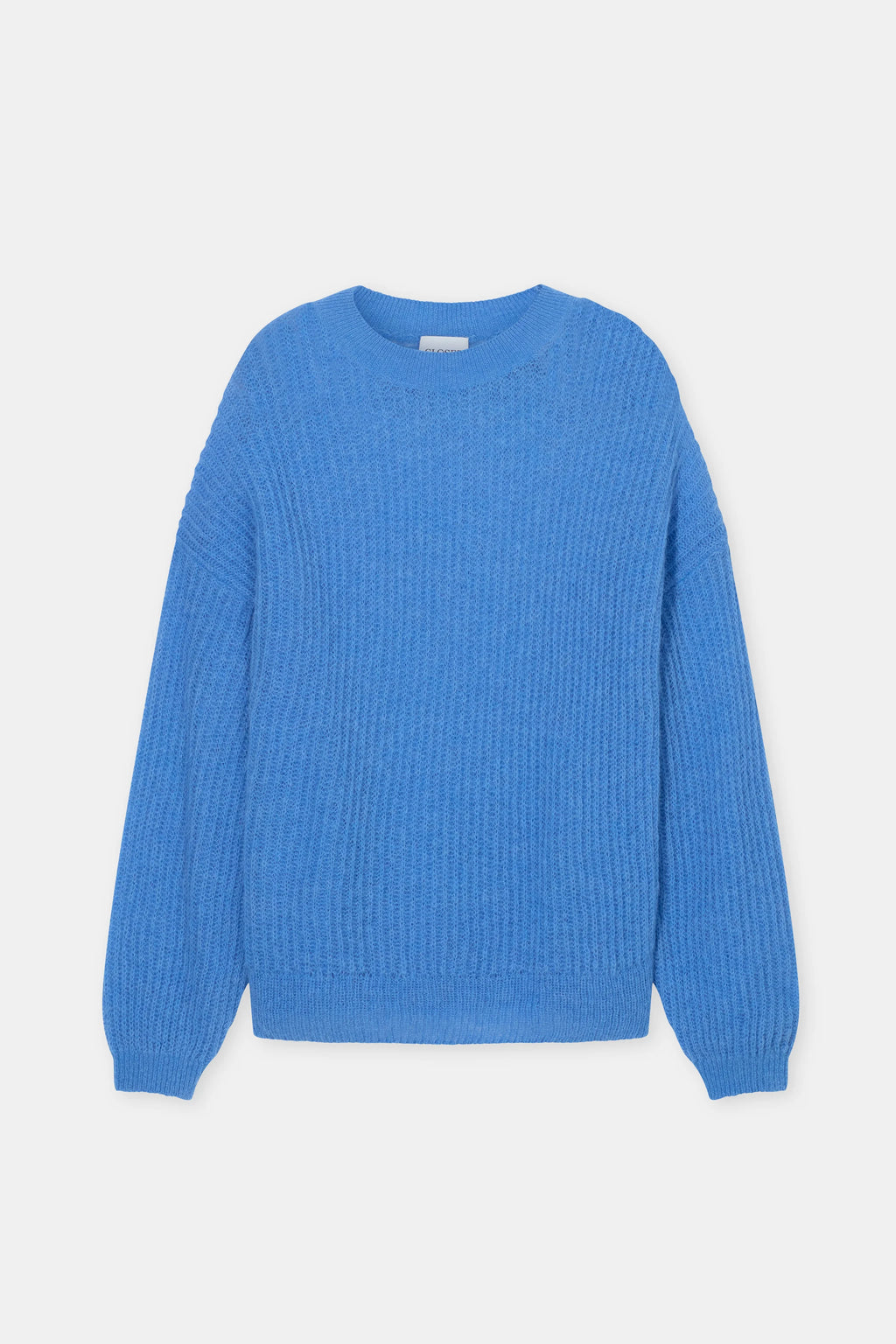 Closed Crew Neck Long Sleeve in Moonleaf Blue