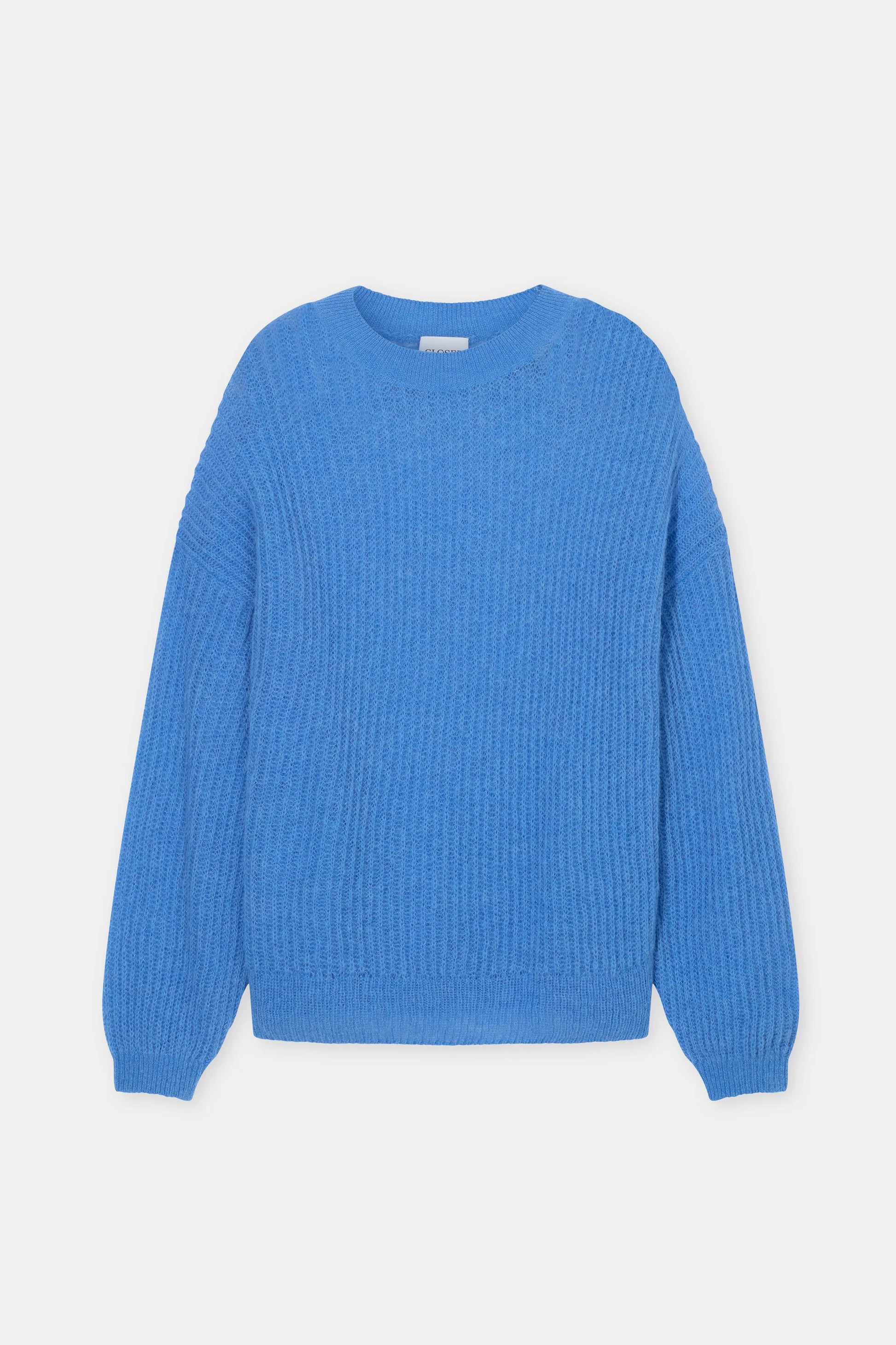 Closed Crew Neck Long Sleeve in Moonleaf Blue