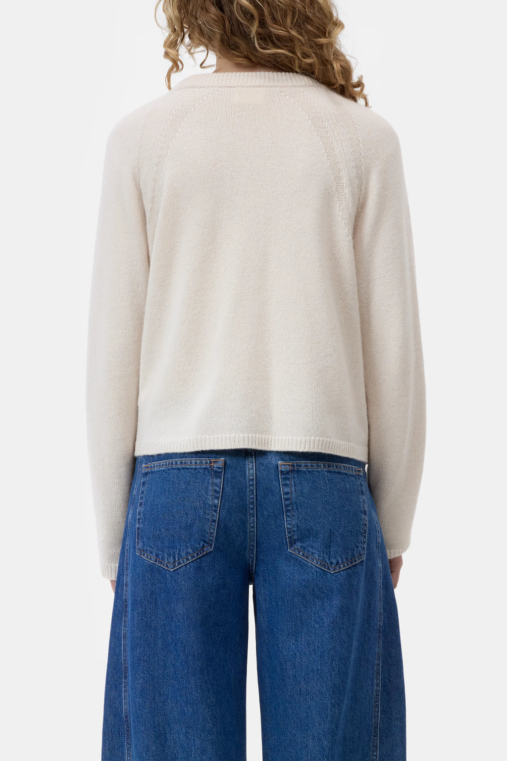 Closed Crew Neck Cardigan in Whipped Cream