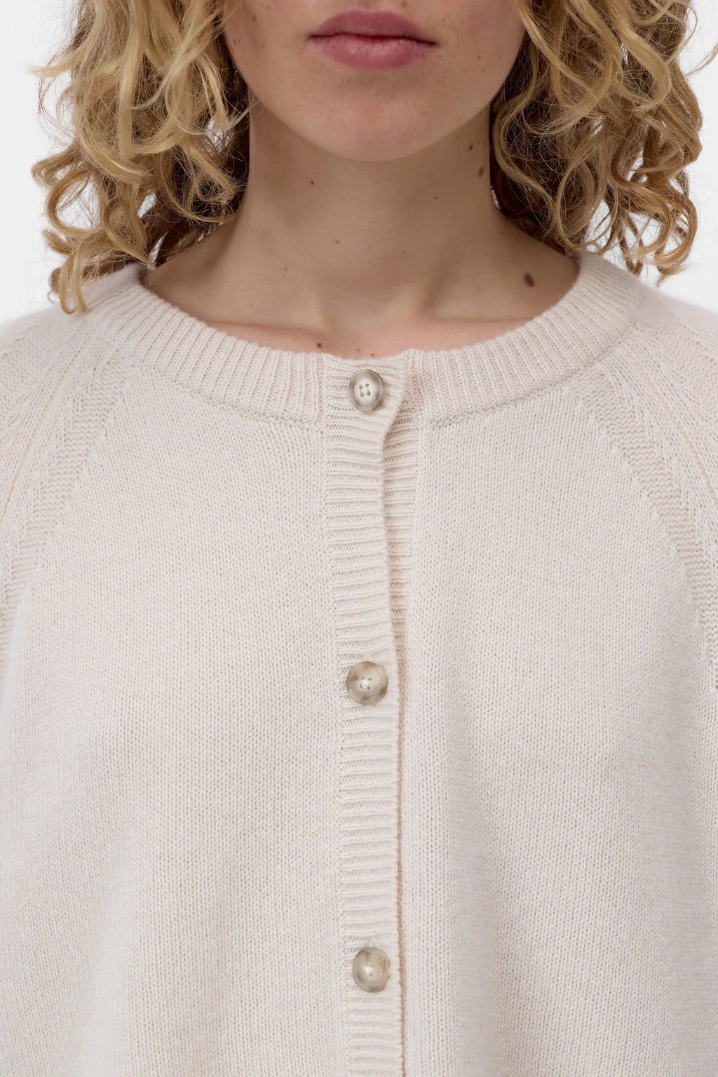 Closed Crew Neck Cardigan in Whipped Cream