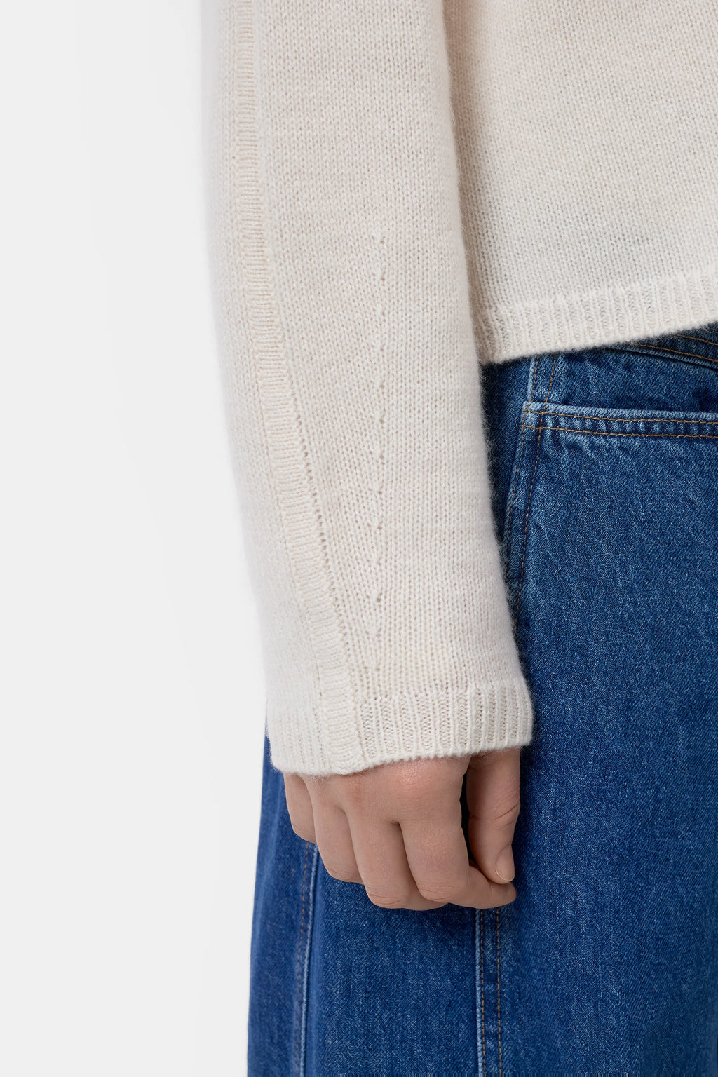 Closed Crew Neck Cardigan in Whipped Cream
