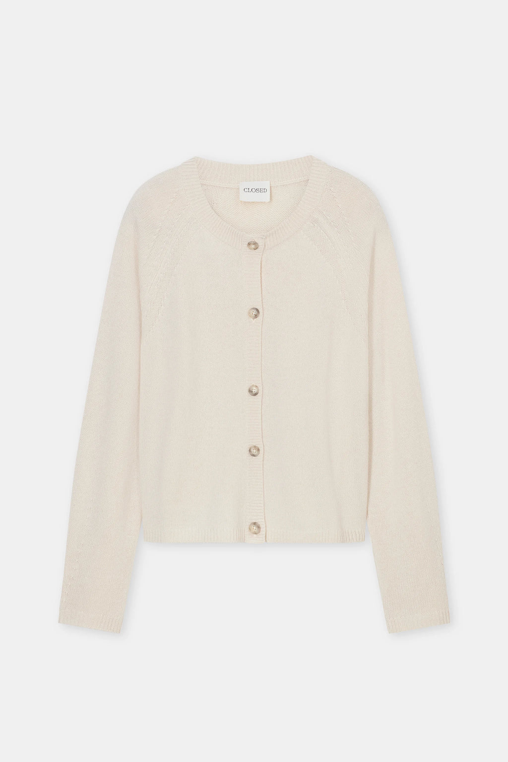 Closed Crew Neck Cardigan in Whipped Cream