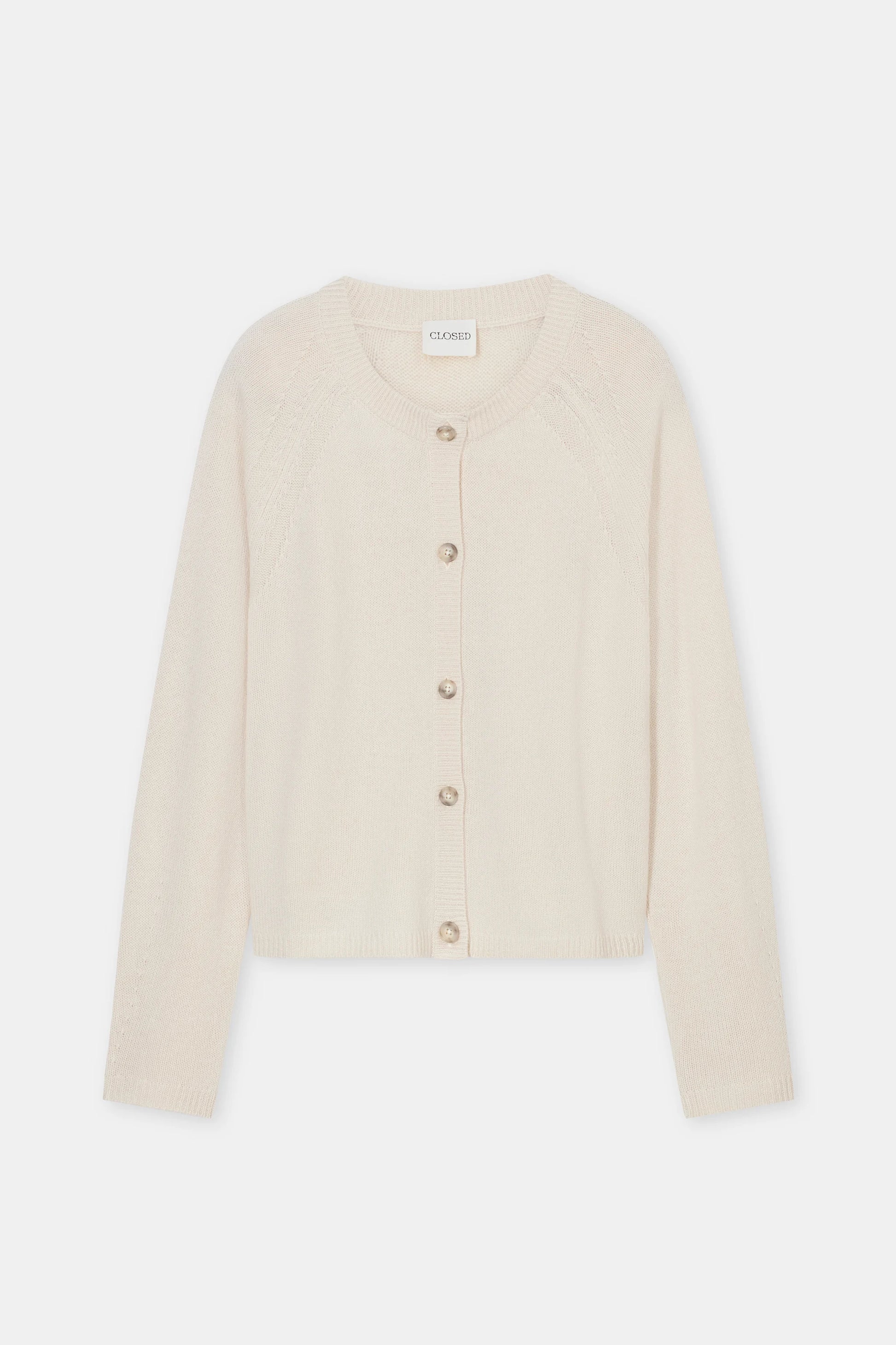 Closed Crew Neck Cardigan in Whipped Cream