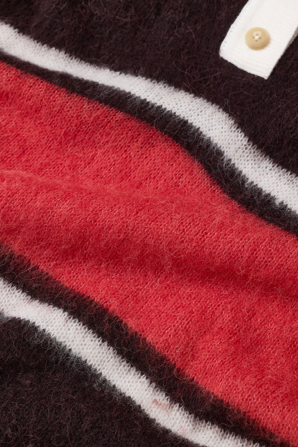 Closed Polo with Rugby Stripe in Cinder Brown