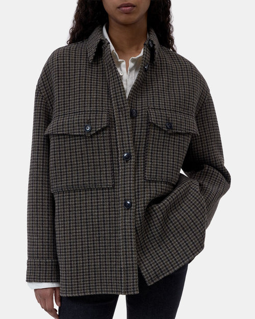 Closed Oversized Shirt Jacket in Juniper Green