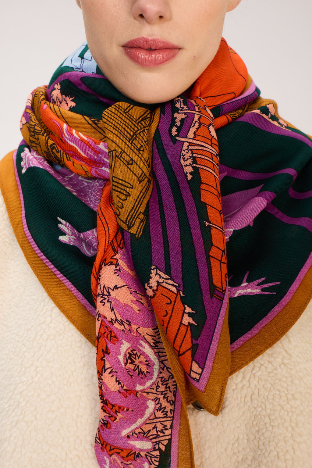 Inoui Editions Vegas Square Scarf in Purple