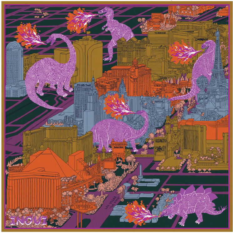Inoui Editions Vegas Square Scarf in Purple