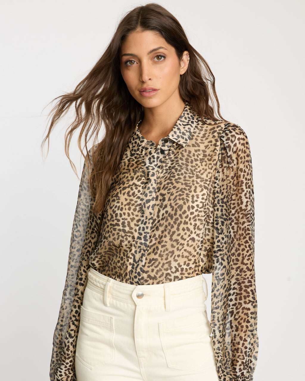 Caballero Presley Top in Golden Leopard