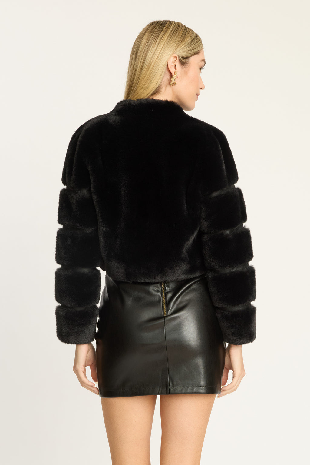 Caballero Abril Faux Fur Jacket in Black