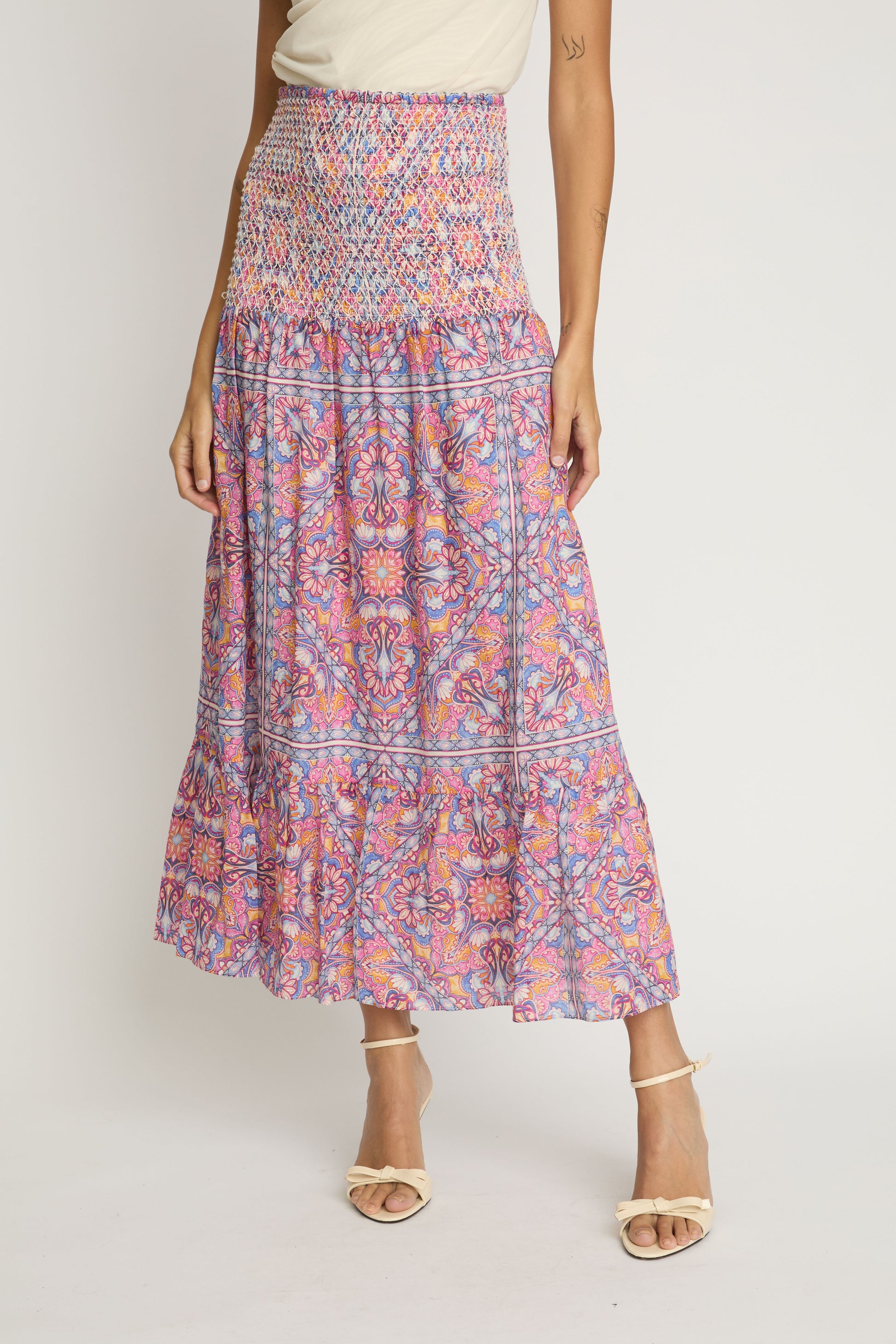 Caballero Chablis Skirt in Petal Tapestry