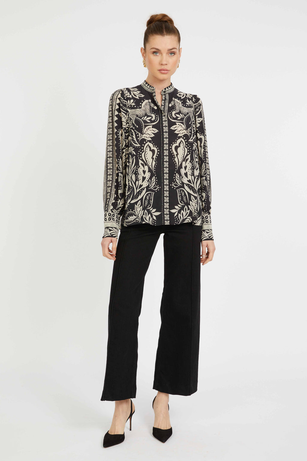 Caballero Riley Top in Zebra Fern