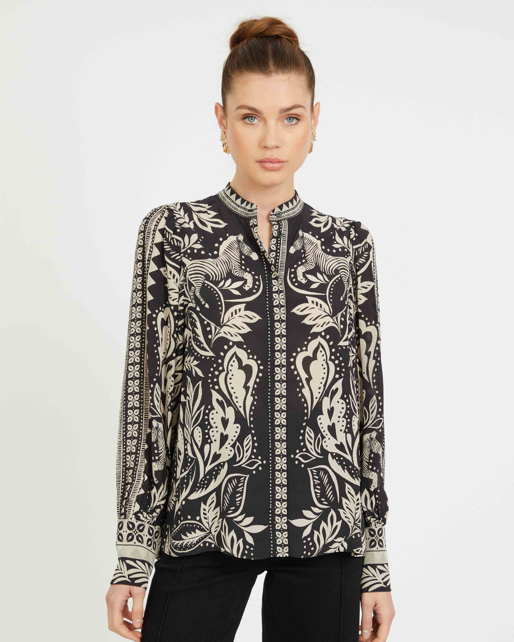 Caballero Riley Top in Zebra Fern