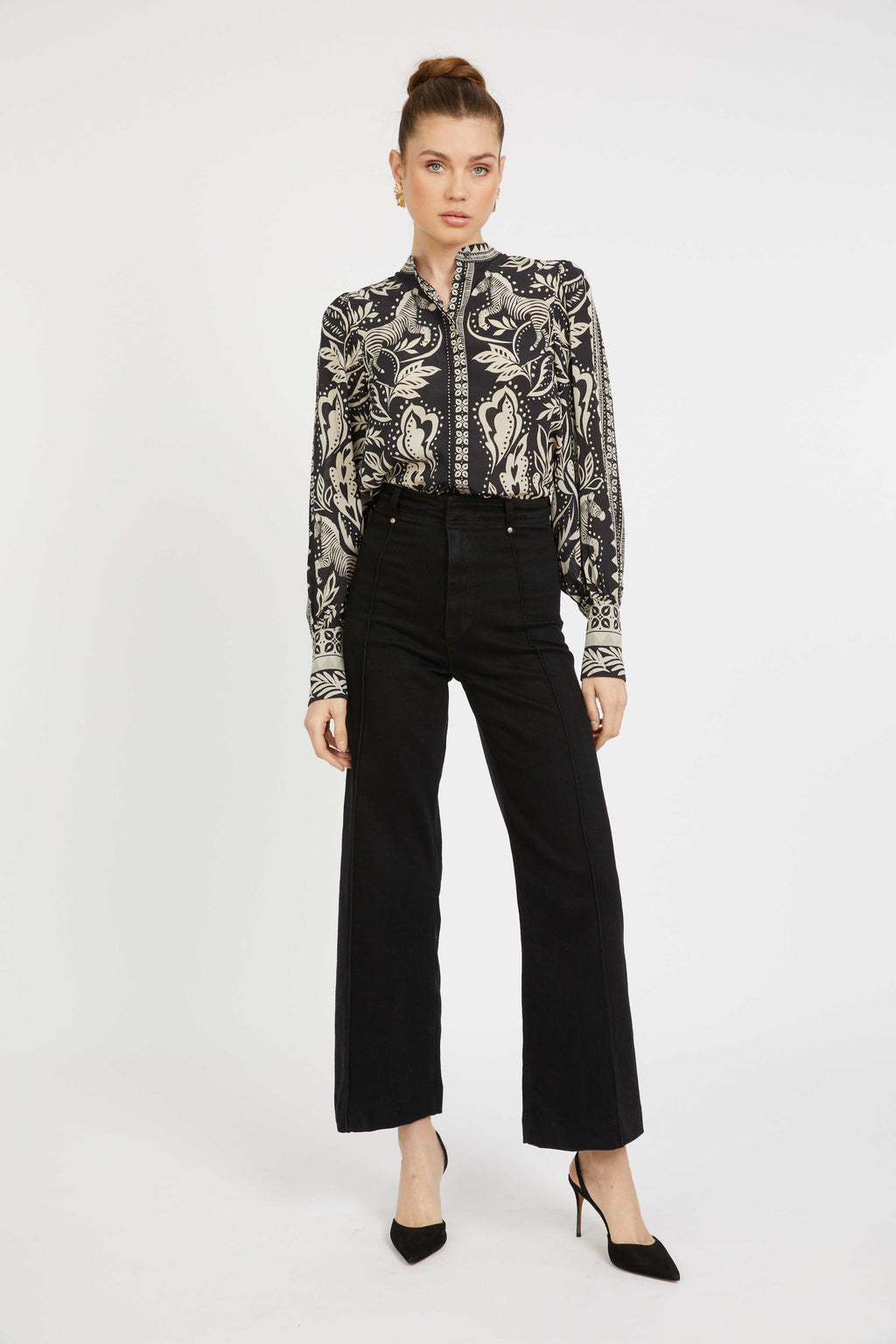 Caballero Riley Top in Zebra Fern