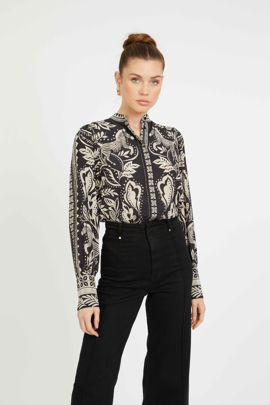 Caballero Riley Top in Zebra Fern