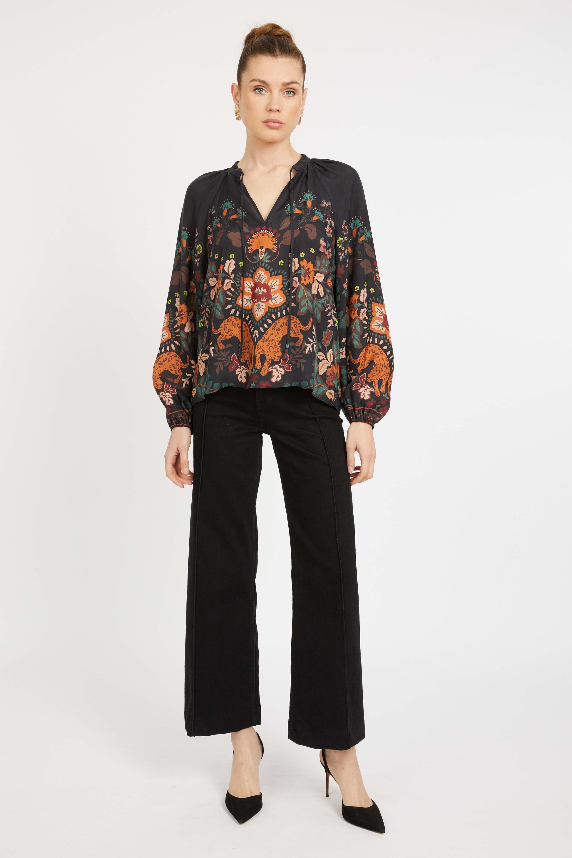 Caballero Sophie Top in Leopard Peony