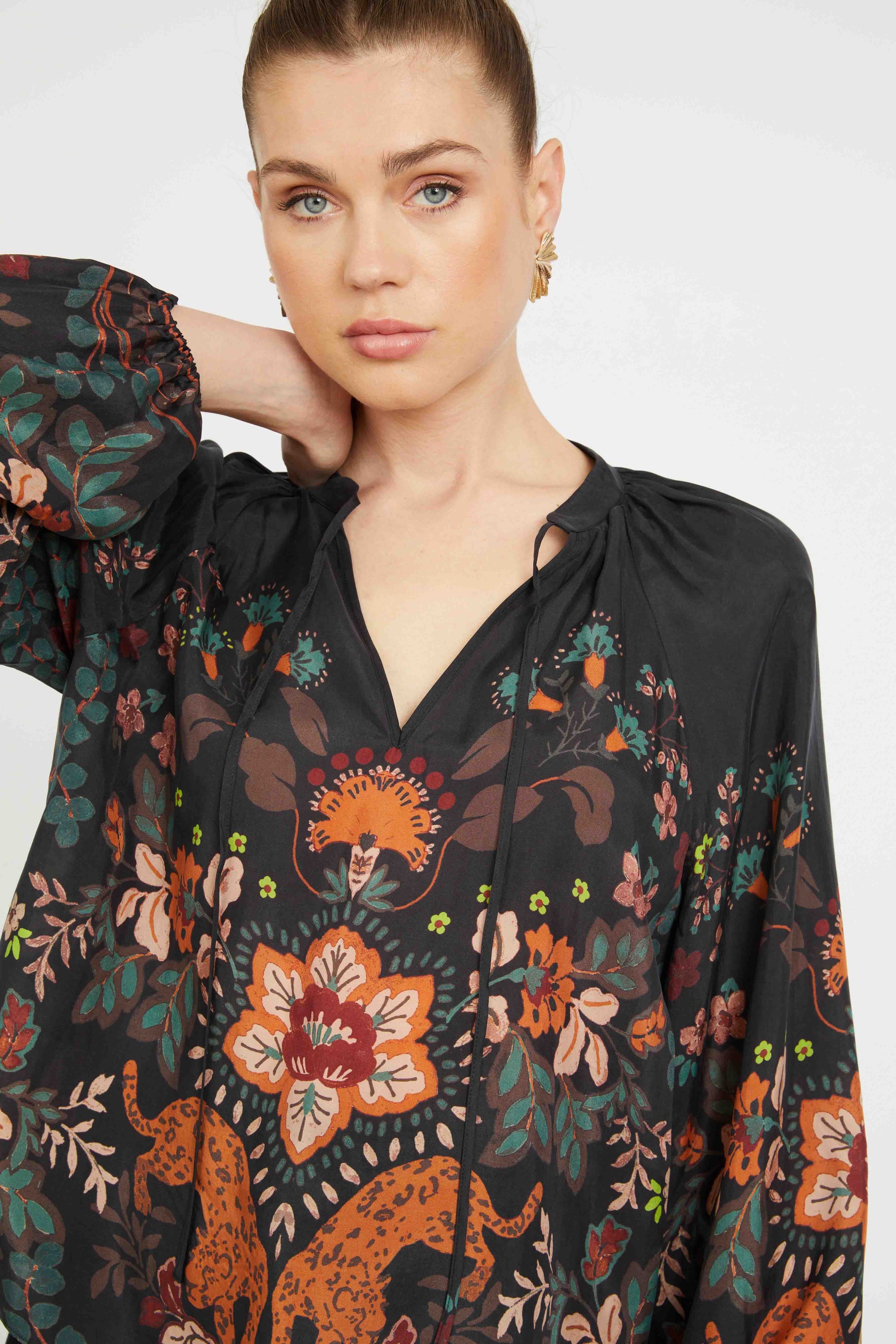 Caballero Sophie Top in Leopard Peony