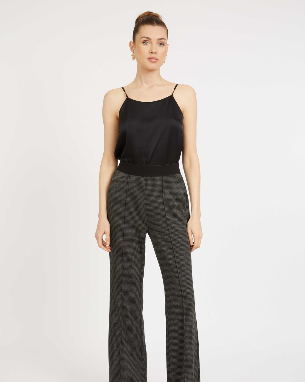 Caballero Cory Pant in Grey Houndstooth