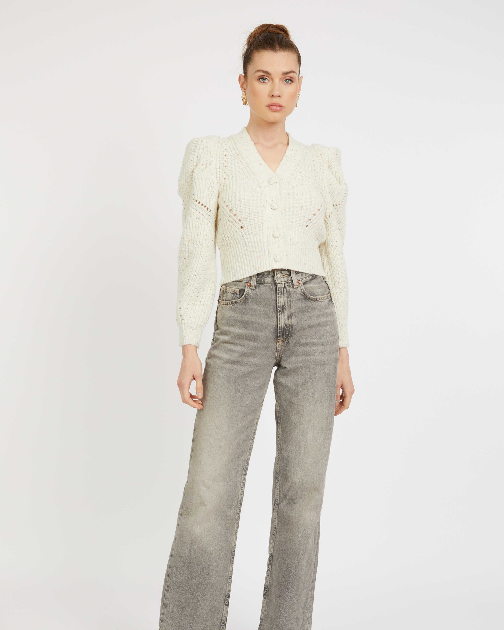 Caballero Audra Sweater in Antique White / Gray Morn