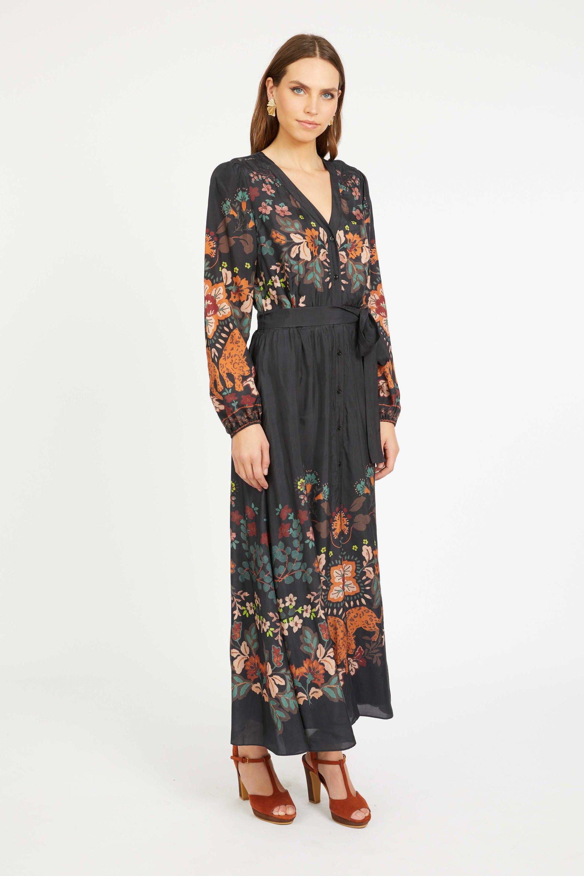 Caballero Molly Dress in Leopard Peony