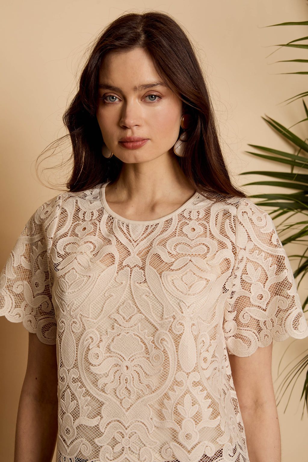 Caballero Carmen Top in Natural Lace