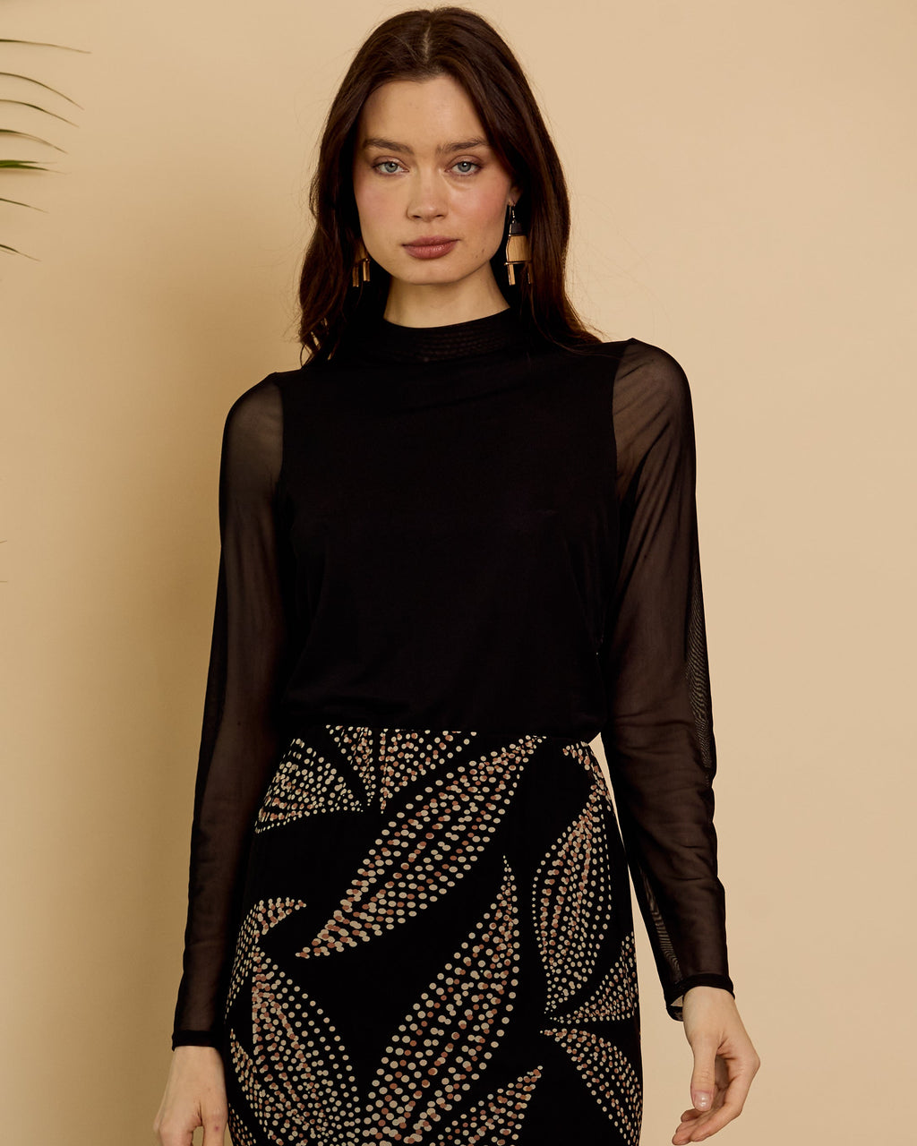 Caballero Marta Top in Black Powermesh