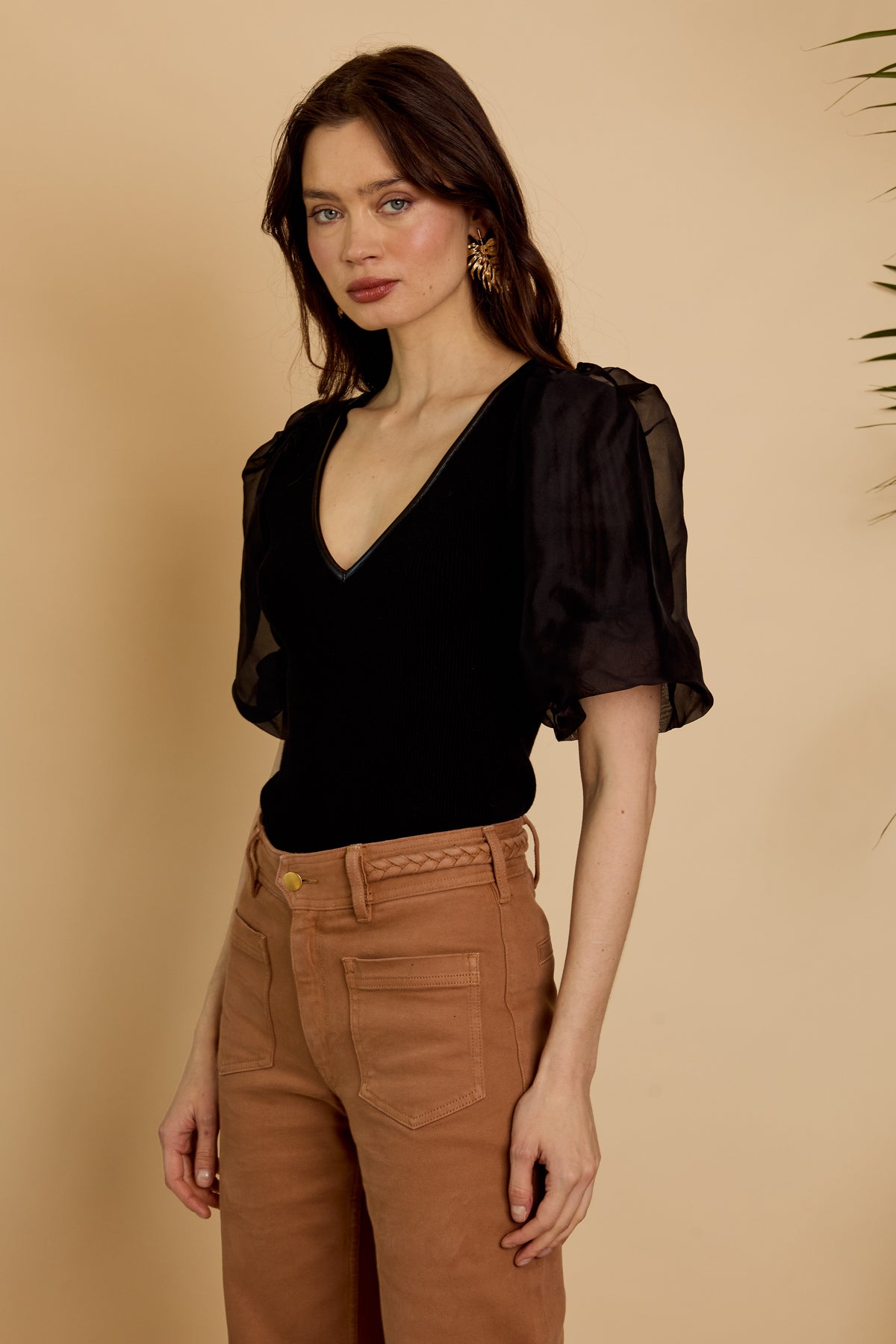 Caballero Bako Reversible Blouse in Black