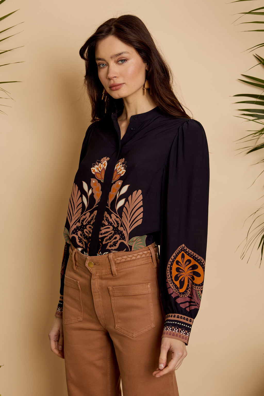 Caballero Riley Top in Crouching Cheetah Black