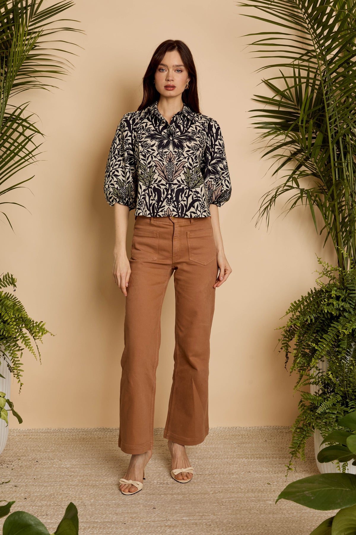 Caballero Juliette Top in Safari Garden Morning