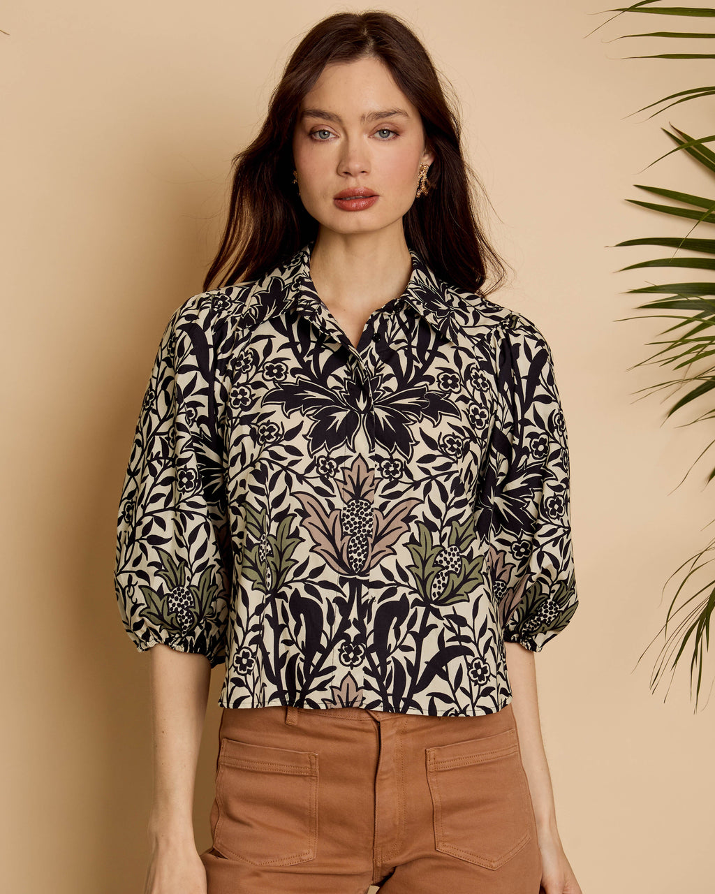 Caballero Juliette Top in Safari Garden Morning