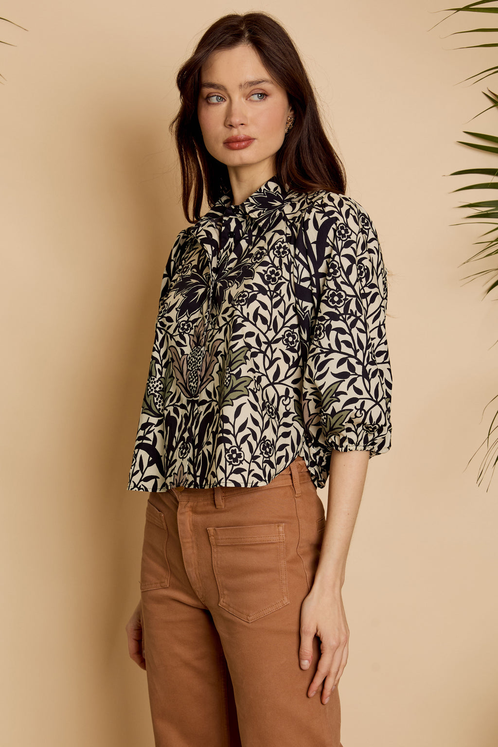 Caballero Juliette Top in Safari Garden Morning