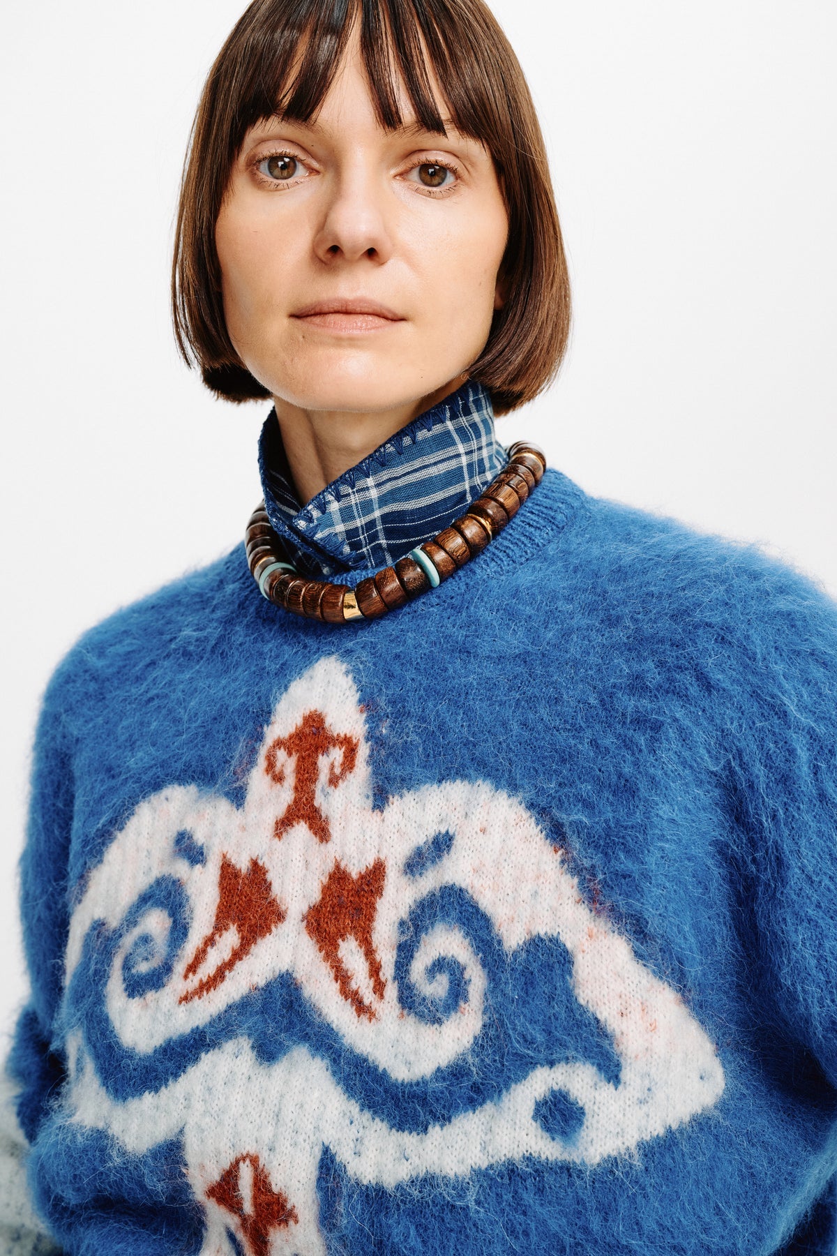 Carolina K Folklore Sweater Dove in Blue