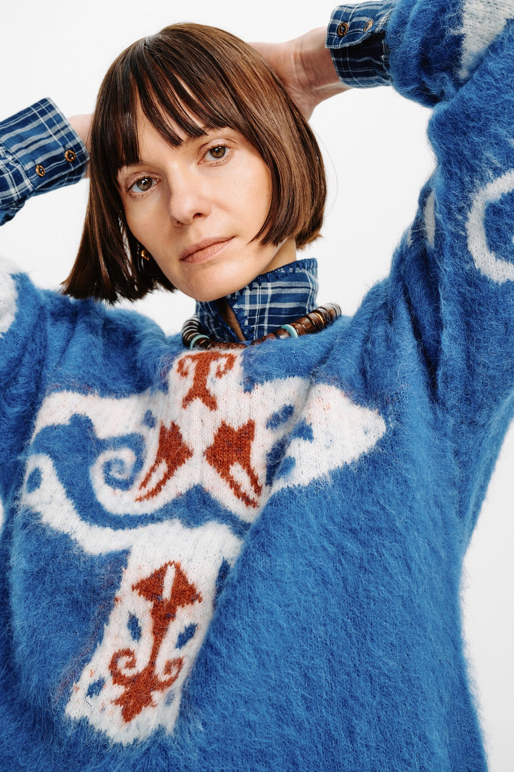 Carolina K Folklore Sweater Dove in Blue