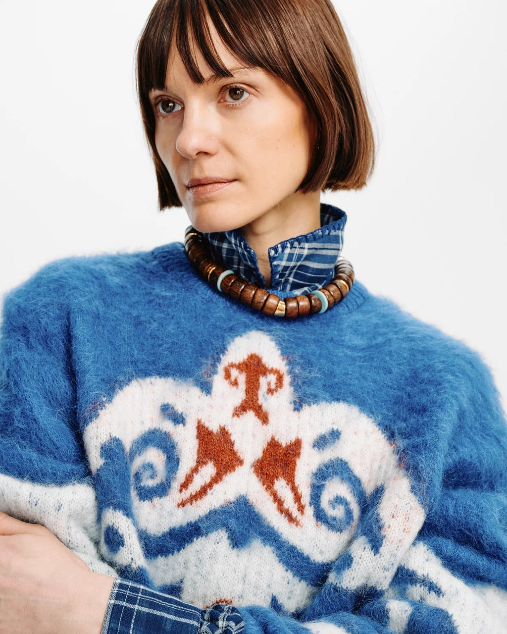 Carolina K Folklore Sweater Dove in Blue