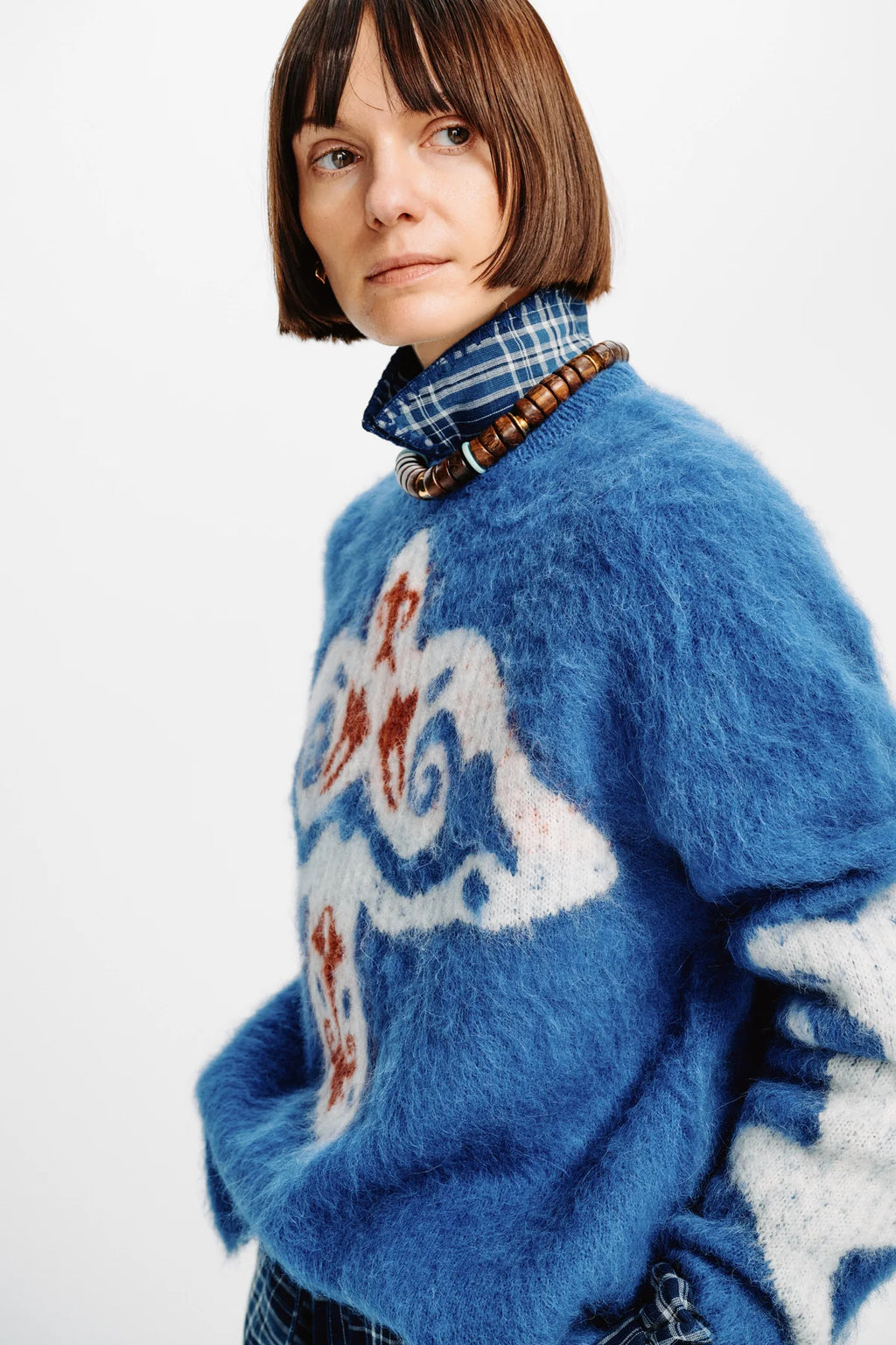 Carolina K Folklore Sweater Dove in Blue