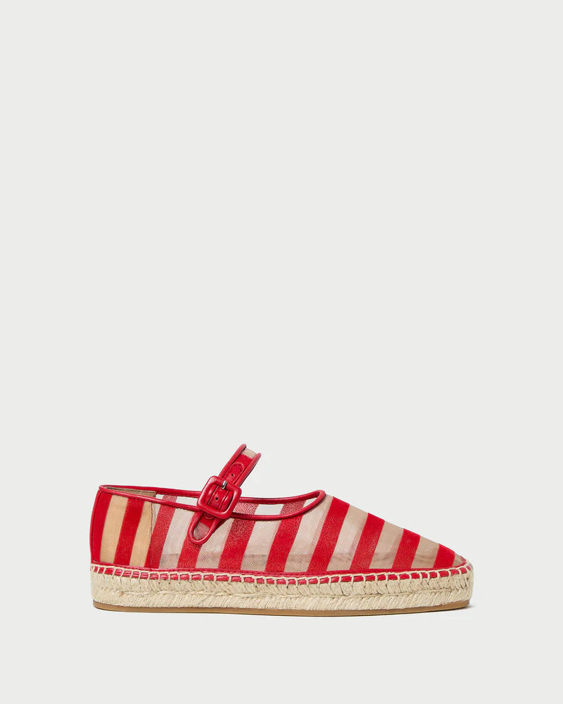 Loeffler Randall Clover Espadrille in Red/Caramel