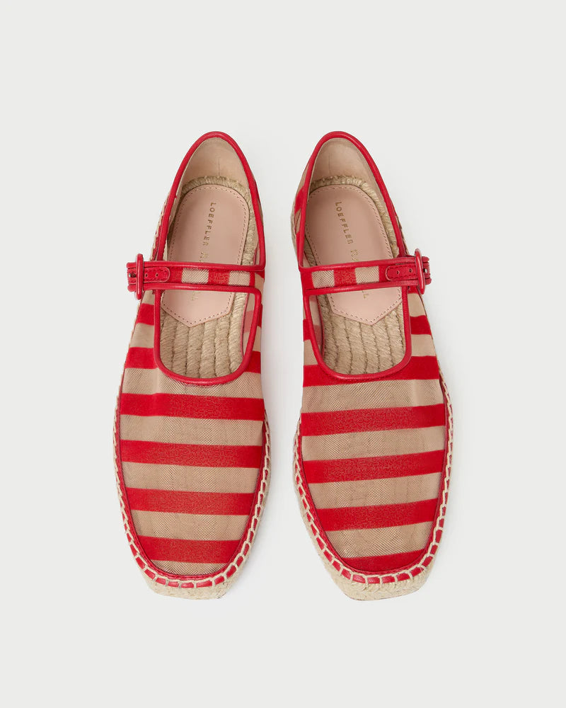 Loeffler Randall Clover Espadrille in Red/Caramel