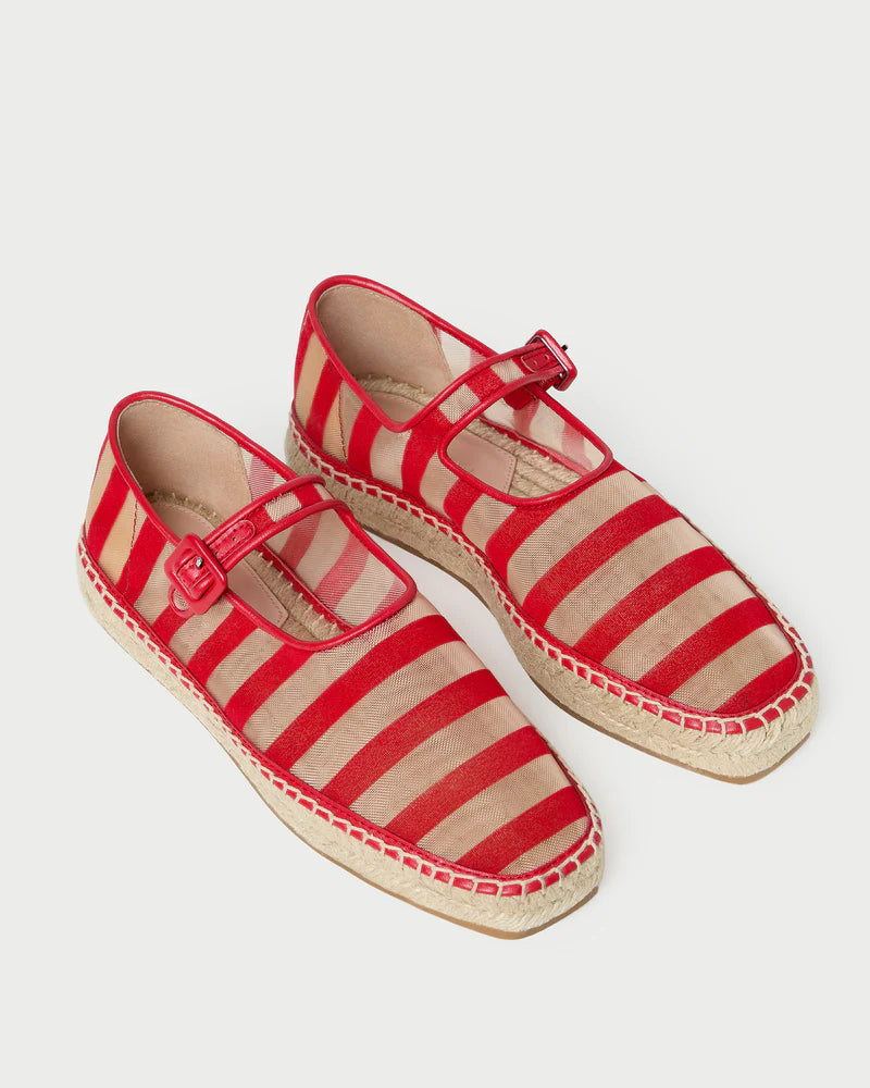 Loeffler Randall Clover Espadrille in Red/Caramel