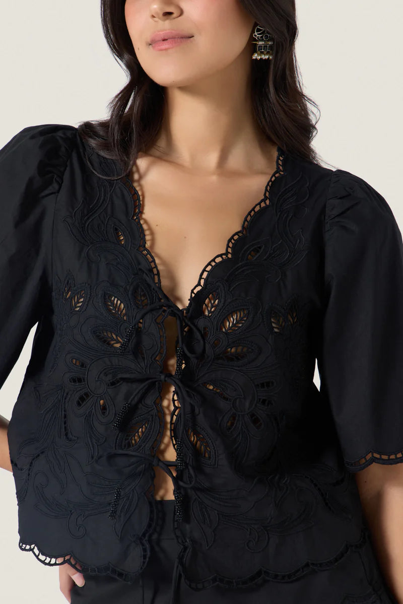 Scarlett Poppies Vinetta Top in Onyx Black