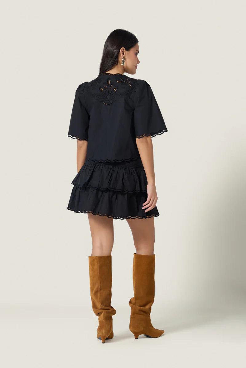 Scarlett Poppies Vinetta Top in Onyx Black