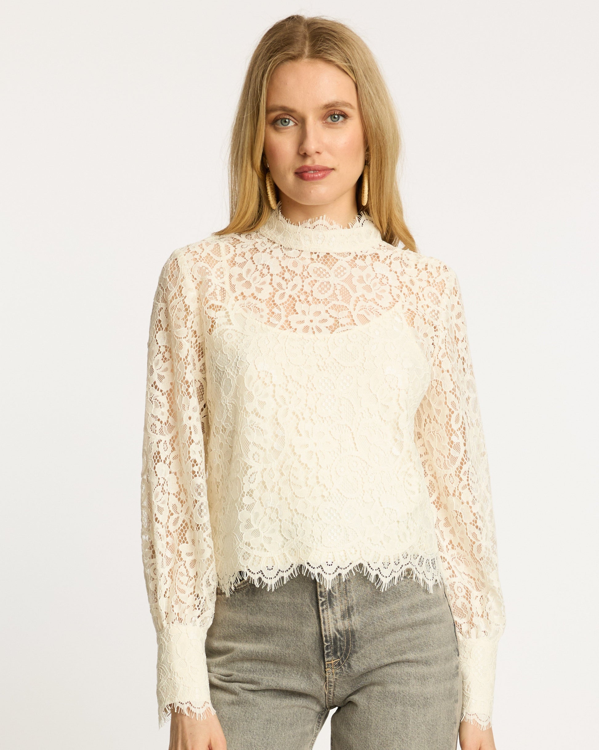 Caballero Serena Top in Antique White Lace
