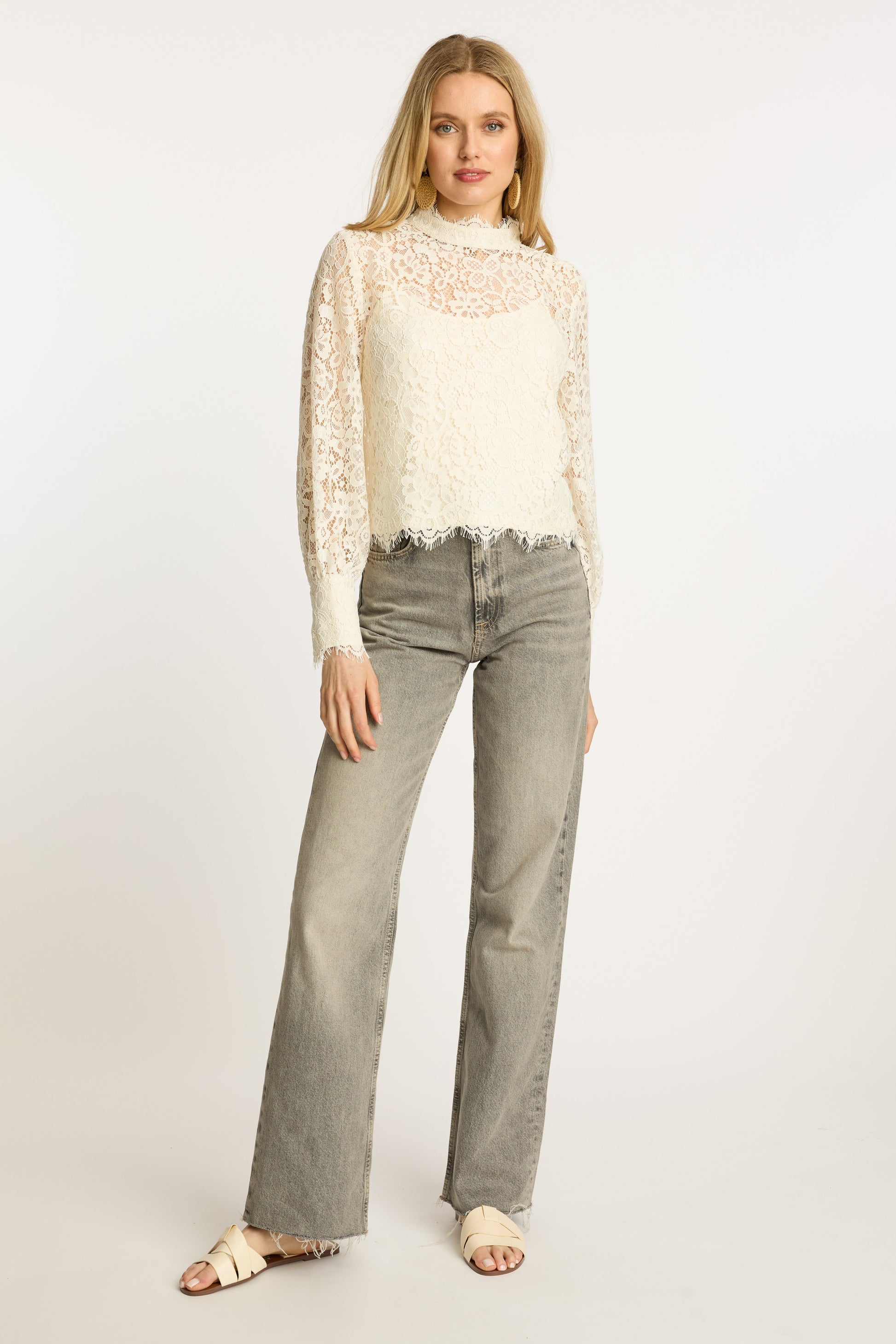 Caballero Serena Top in Antique White Lace