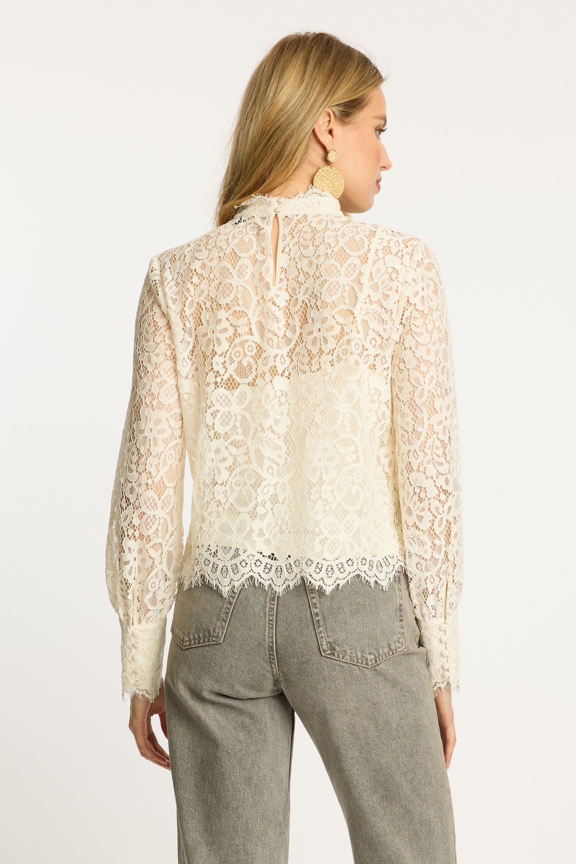 Caballero Serena Top in Antique White Lace