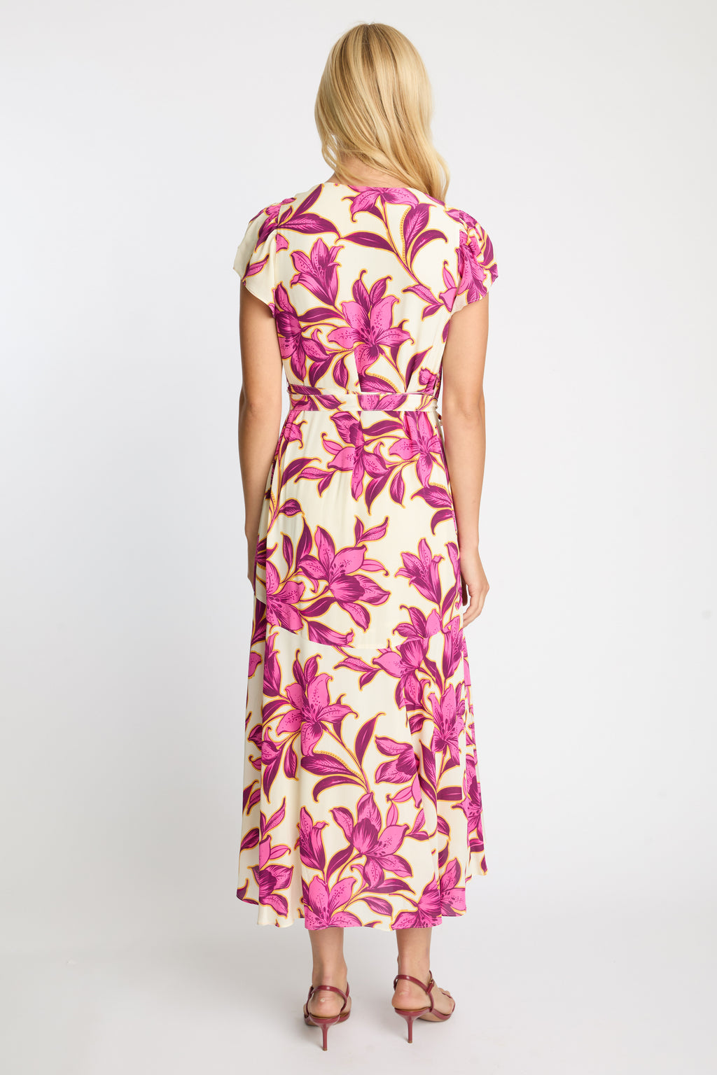 Caballero Lila Wrap Dress in Fuchsia Floret